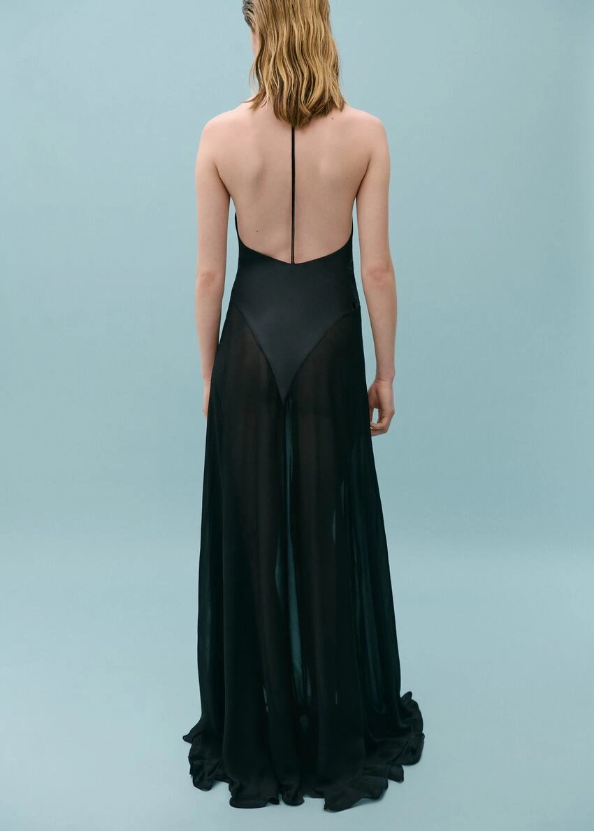Semi-transparent silk dress